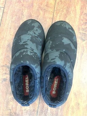 Sorel Black Camo Slip-On Slippers Womens